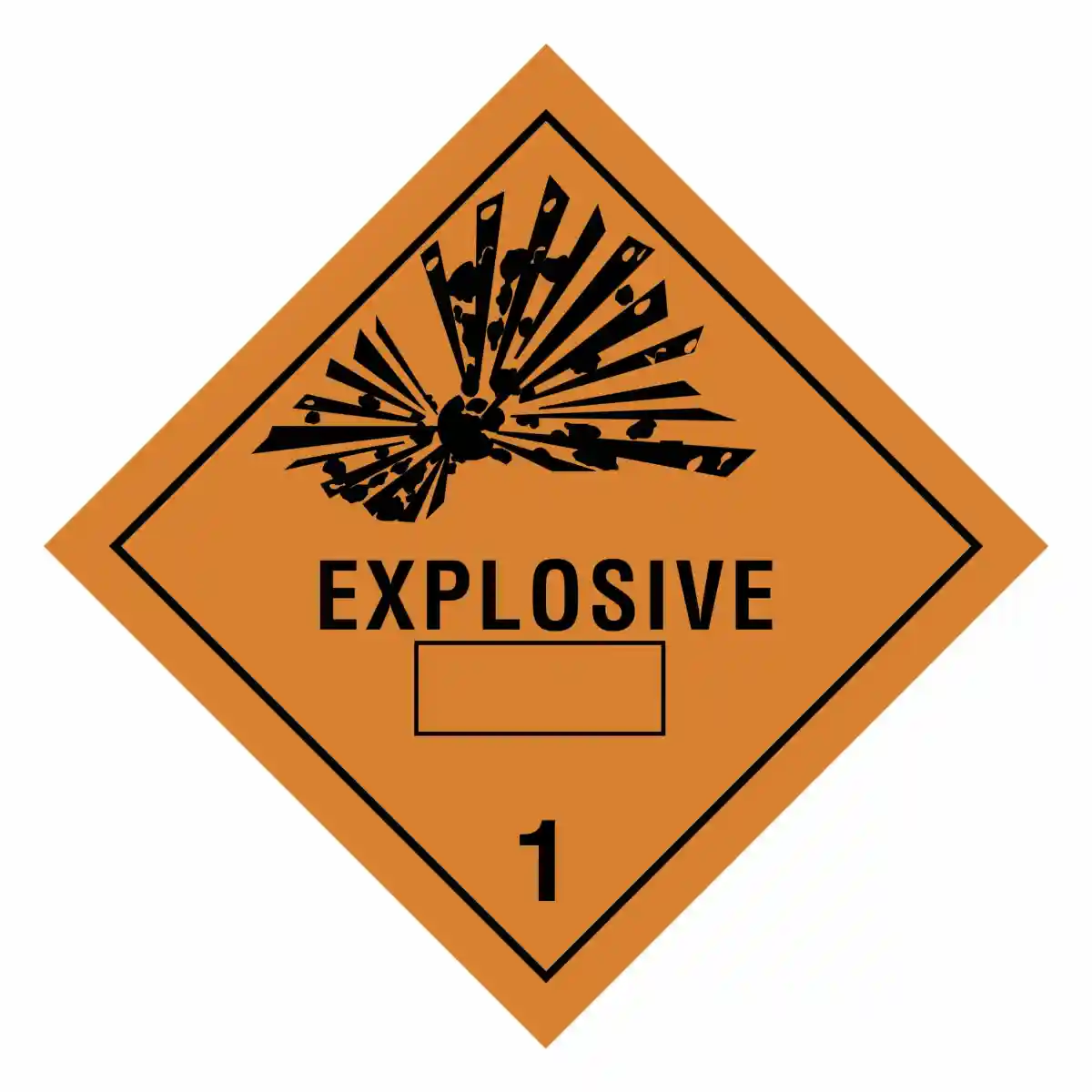 Так выглядит знак на транспортном средстве. предупреждающий о том, что внутри находится взрывоопасный груз. Фото: shutterstock.com