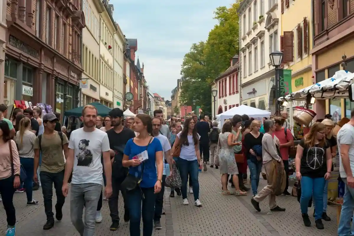 люди гуляют по улицам города