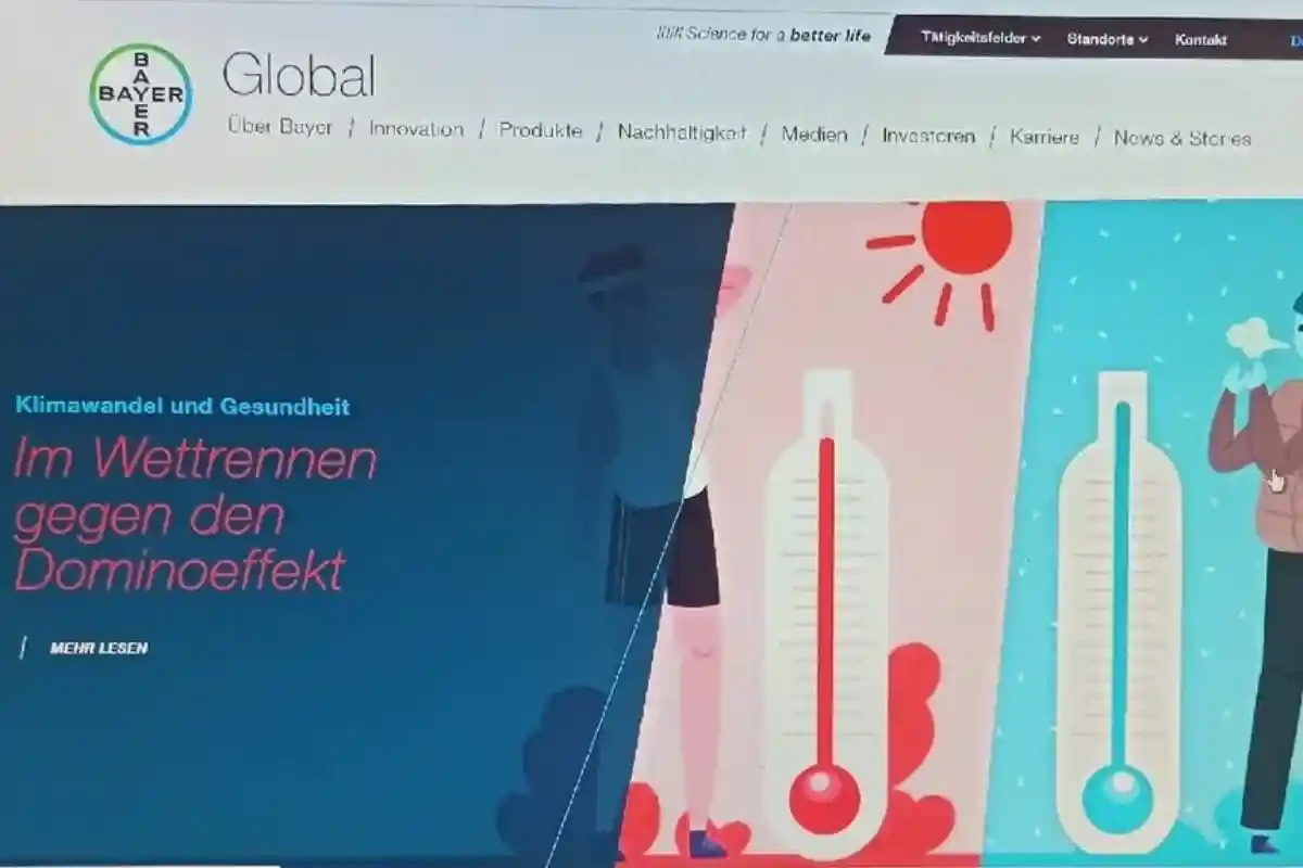 Сайт компании Bayer. Фото: скриншот с сайта bayer.com/de