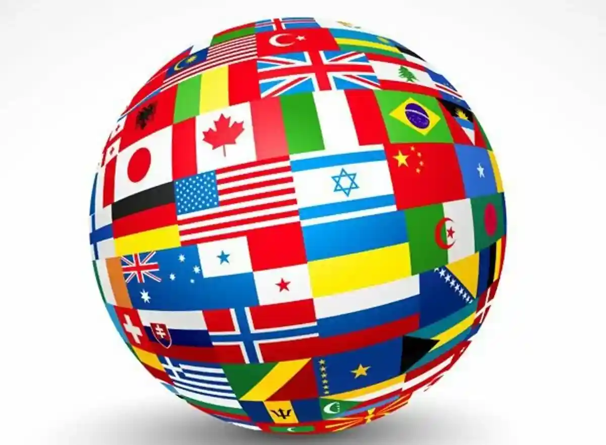 Глобус флаги стран мира