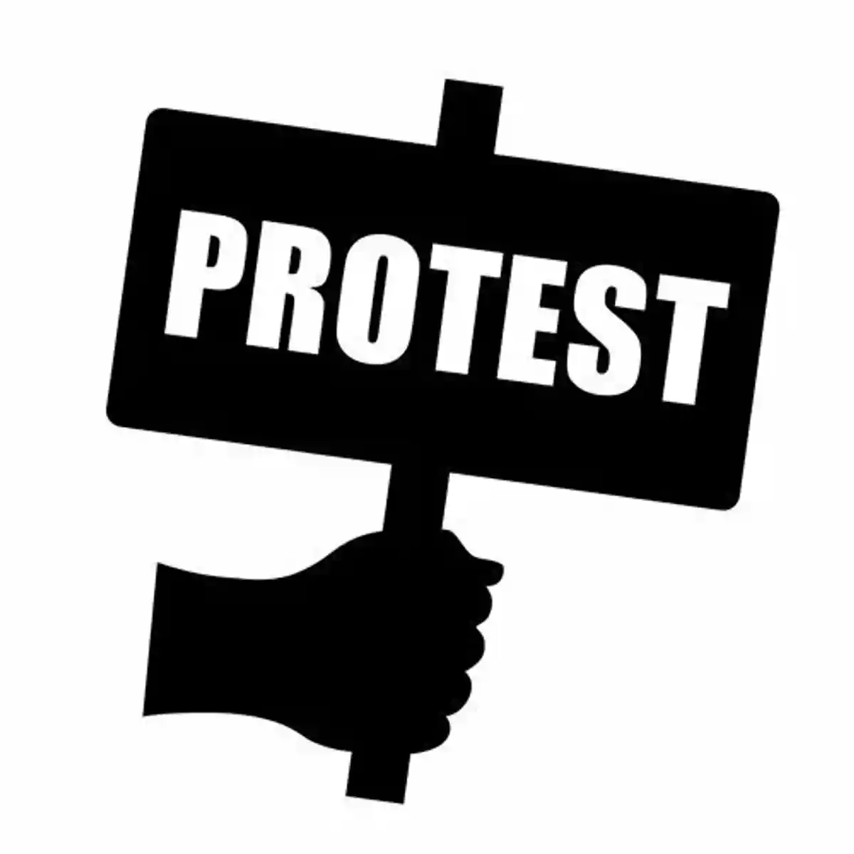 Табличка и рука протестующего с надписью
