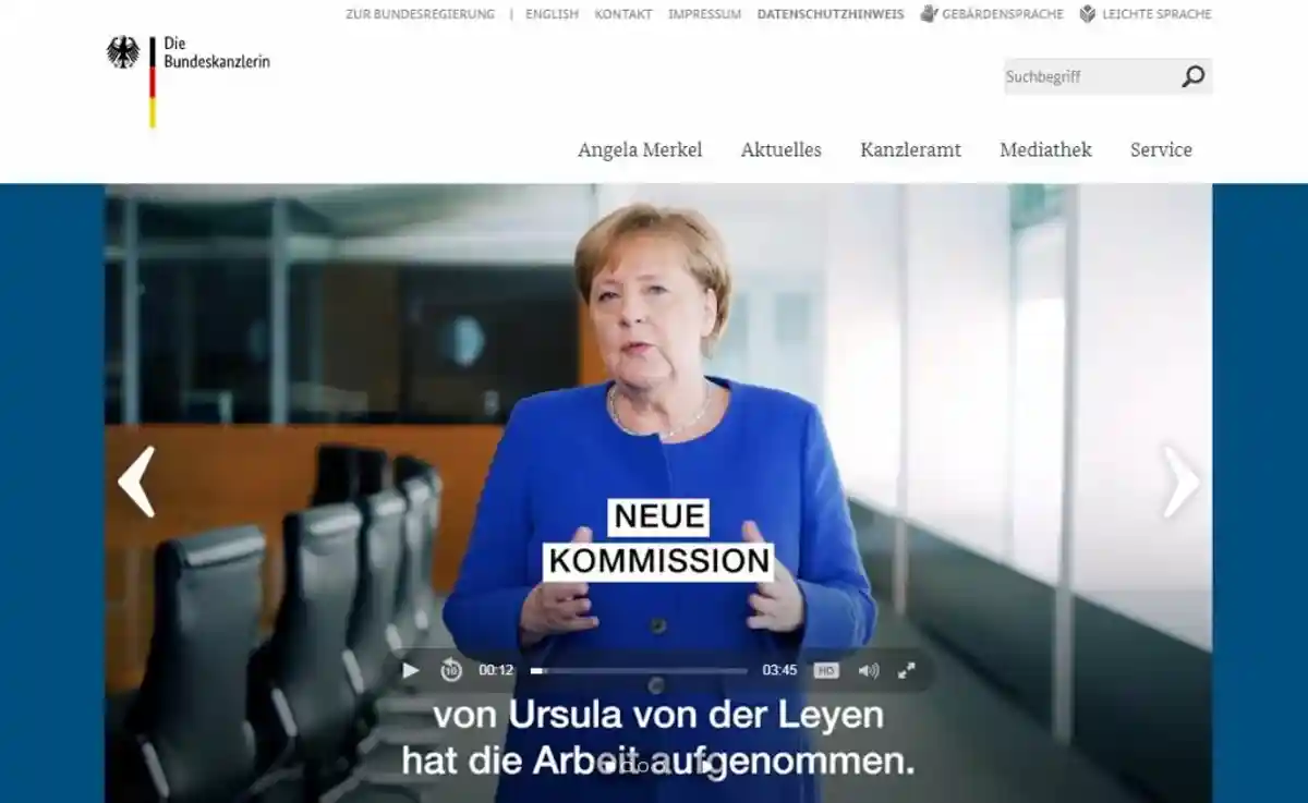 канцлер Германии. Скриншот с видео