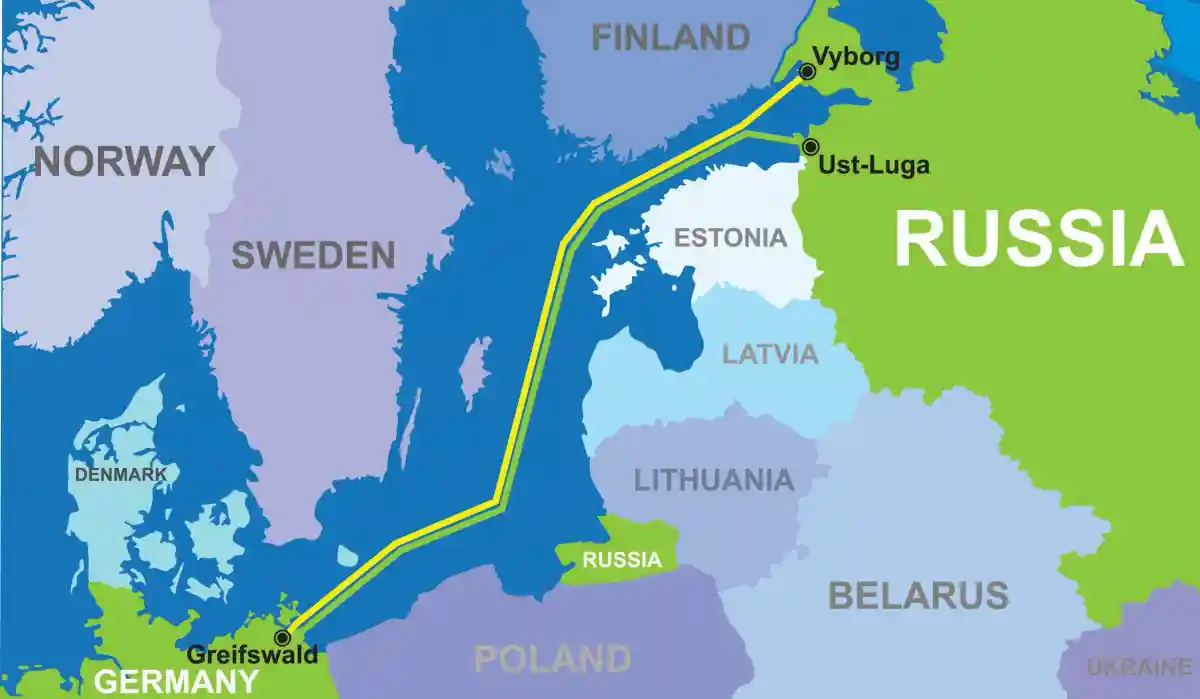 Карта Nord Stream. Фото: shutterstock.com
