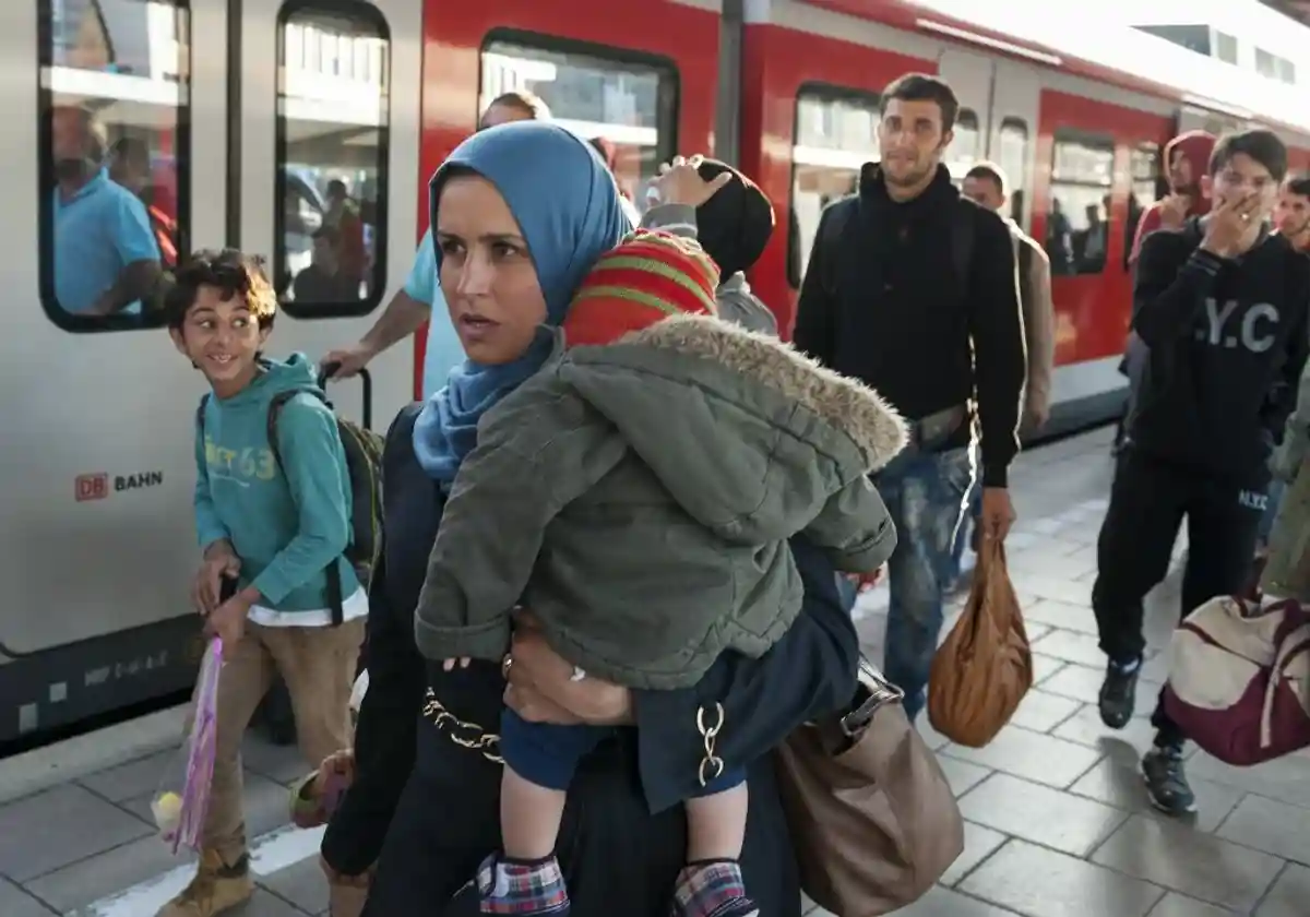 беженцы на вокзале