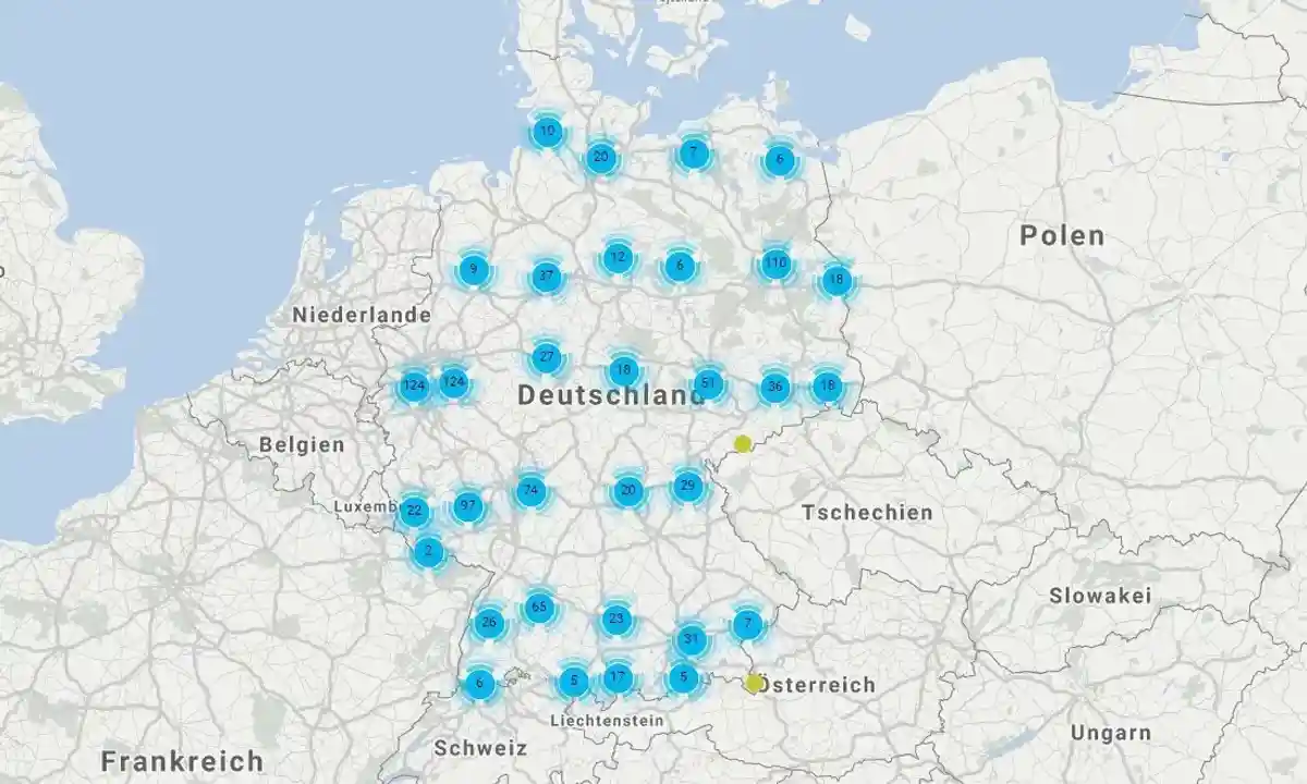 Карта аварийных мостов Deutsche Bahn 