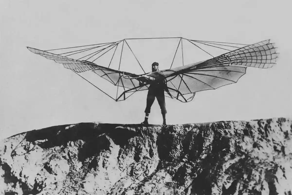Отто Лилиенталь и его летательный аппарат. Фото: artsandculture.google.com