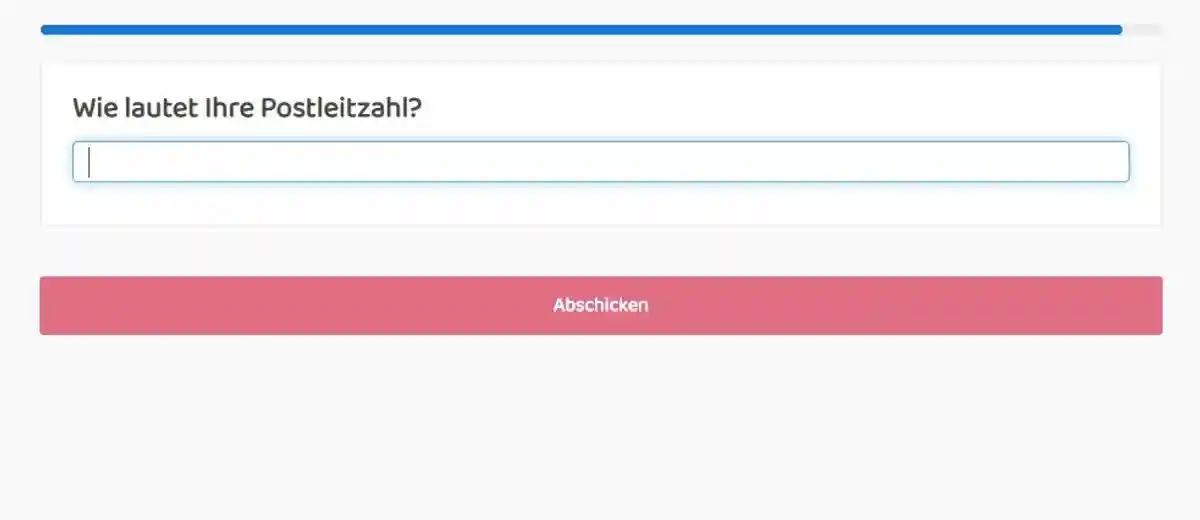 В качестве указания места жительства Вас попросят написать свой почтовый индекс. Фото: screenshot covid-online.de