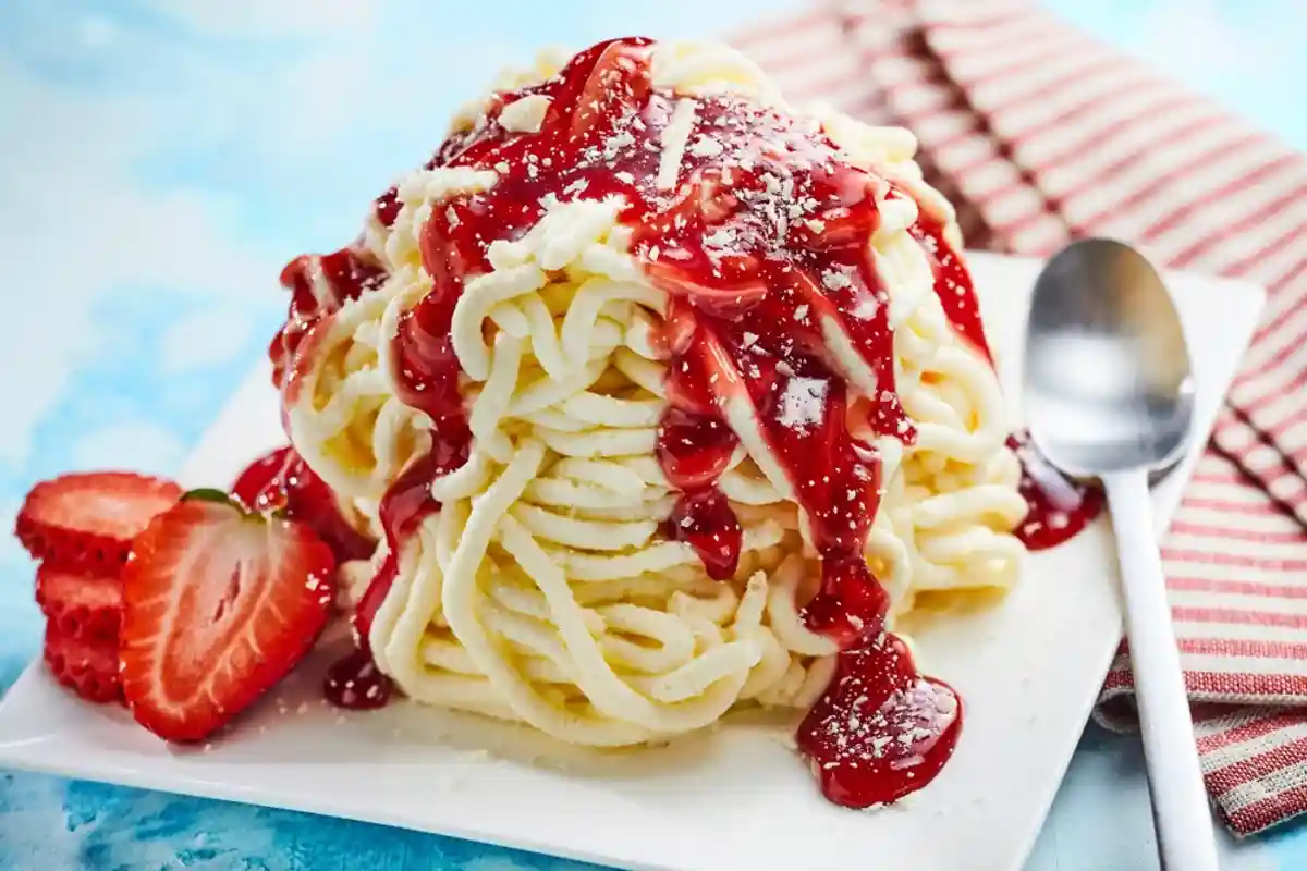 Блюдо «Спагетти-мороженое», Spaghetti Ice Cream. Фото: unsplash.com
