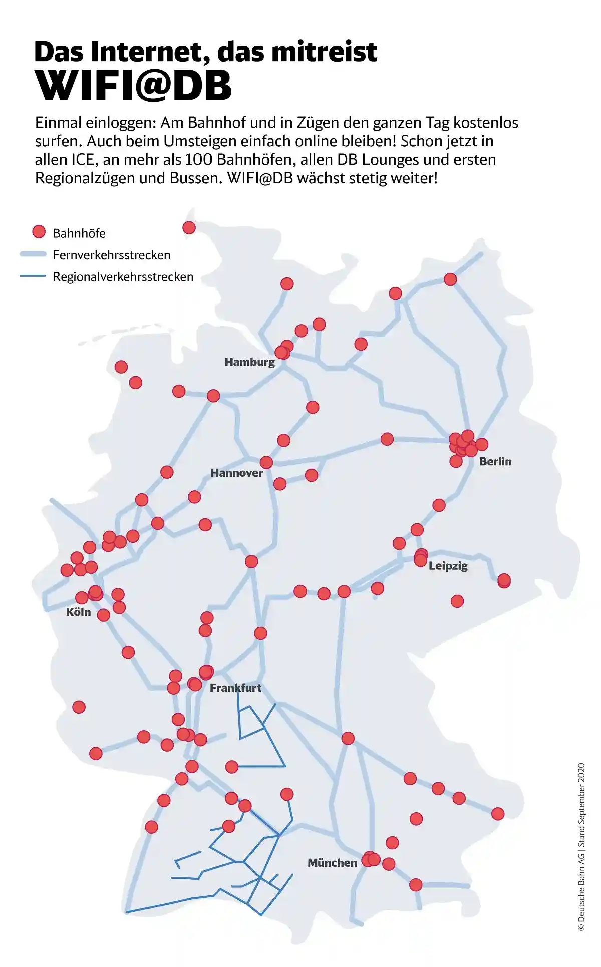  Карта доступа к Wi-Fi на вокзалах Германии. Фото: DB AG / Paula Klattenhoff