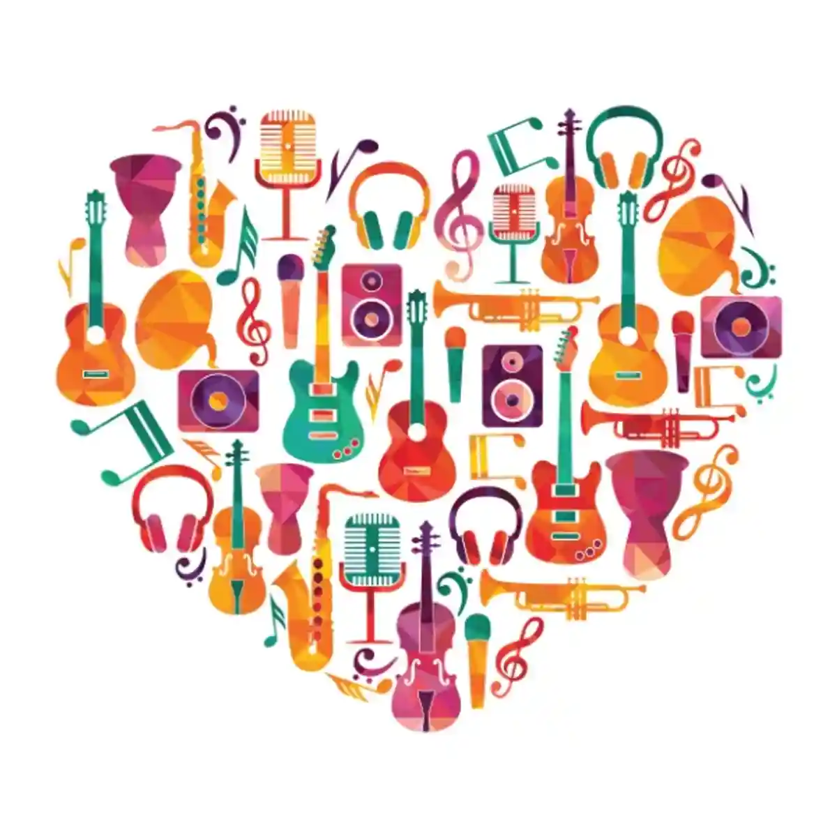 Музыкальные инструменты в форме сердца фото