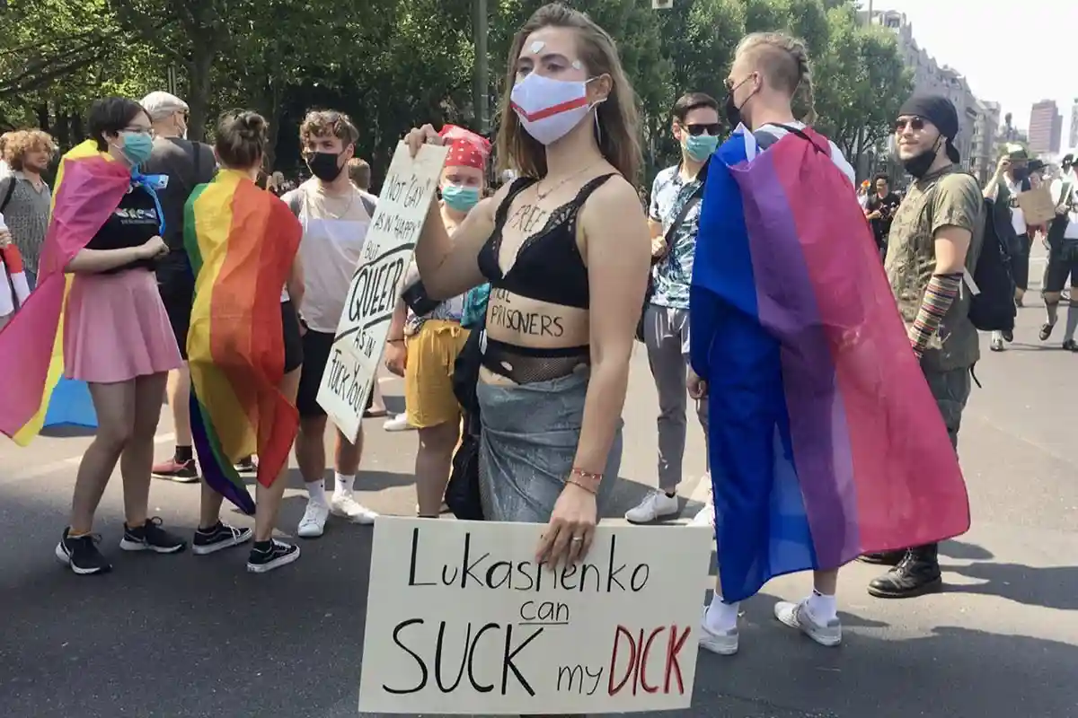 Протест против Лукашенко на гей-параде в Берлине. Фото: Nadine Lange