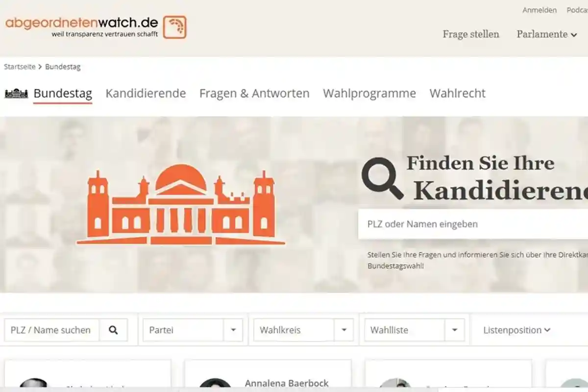 Онлайн-вопрос кандидату Фото: скриншот abgeordnetenwatch.de/bundestag