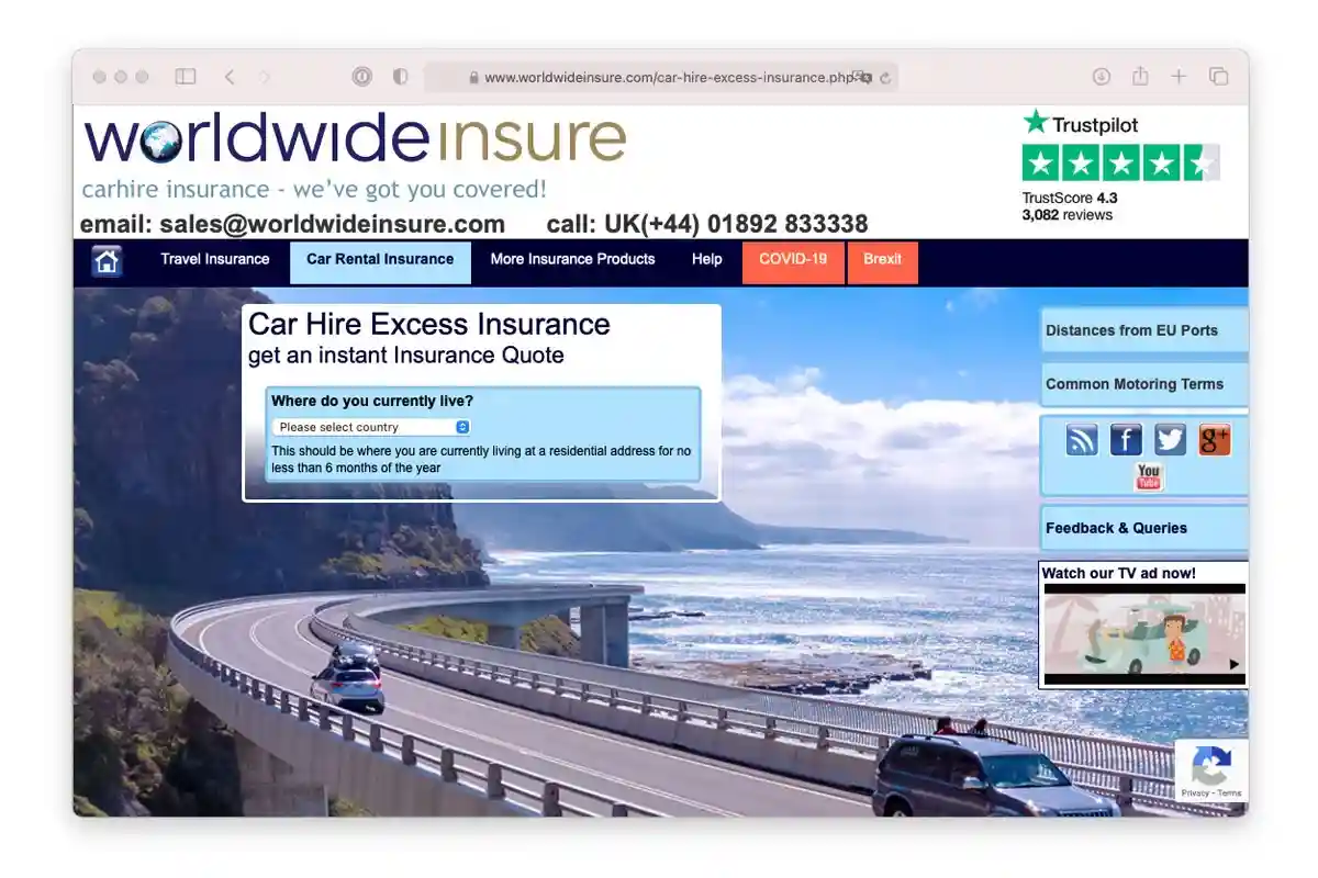 Международная страховая компания Worldwideinsure как вариант при выборе страховщика. Скриншот: worldwideinsure.com