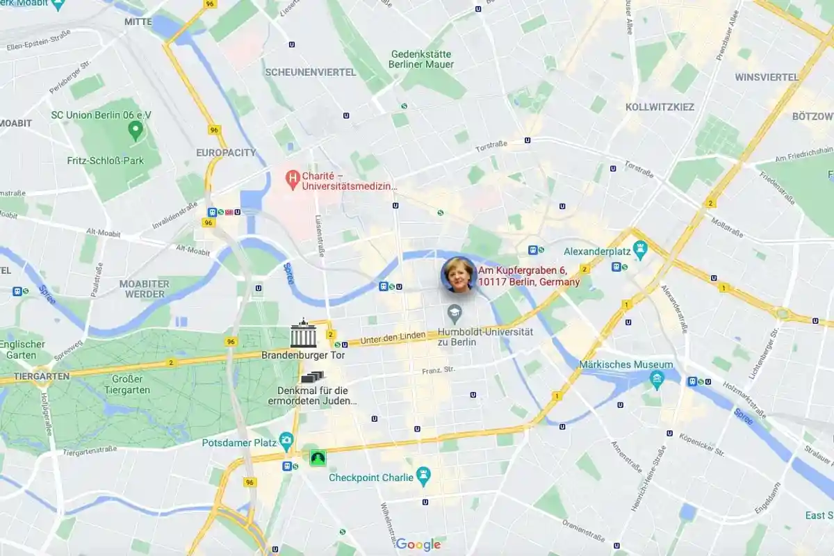 Квартира Меркель в Берлине. Скриншот: maps.google.de