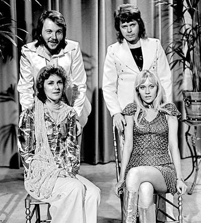 ABBA как победители Евровидения на голландском телевидении, 26 апреля 1974 года. Фото: AVRO / Wikipedia.org