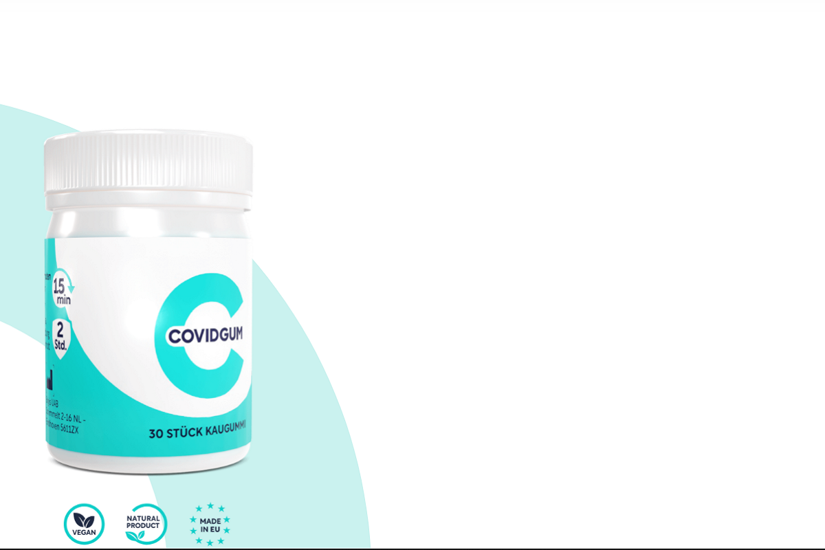 Жевательная резинка, которая умеет бороться с коронавирусом. Скриншот: covidgum.com