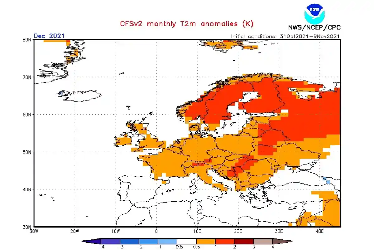 Вероятность отрициательных температур на Рождество, достаточно высока. Скриншот: flaeming-wetter.bplaced.net