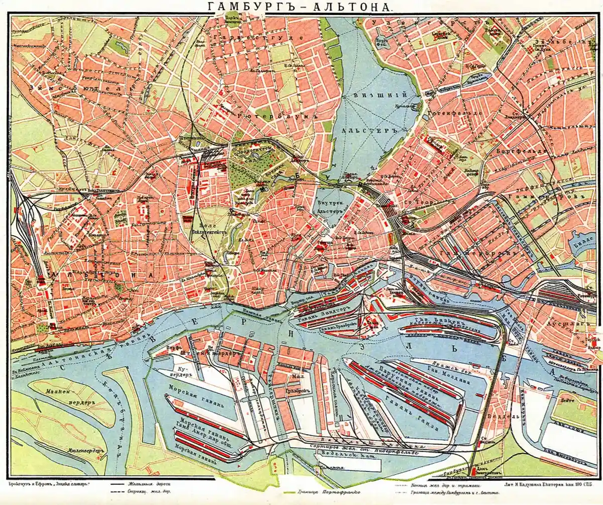Карта Гамбурга, конец XIX века. Фото: wikipedia.org