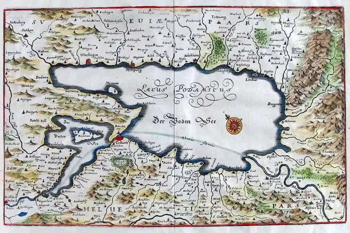Карта Боденского озера в1640 году. Фото: istockphoto.com