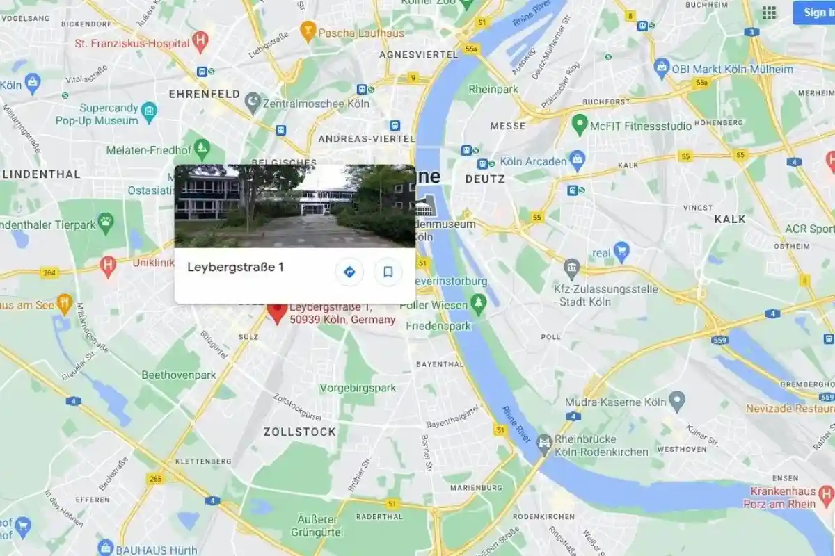 Координационный центр находится в гимназии Хильдегард фон Бингена. Фото: скриншот / google.ru/maps