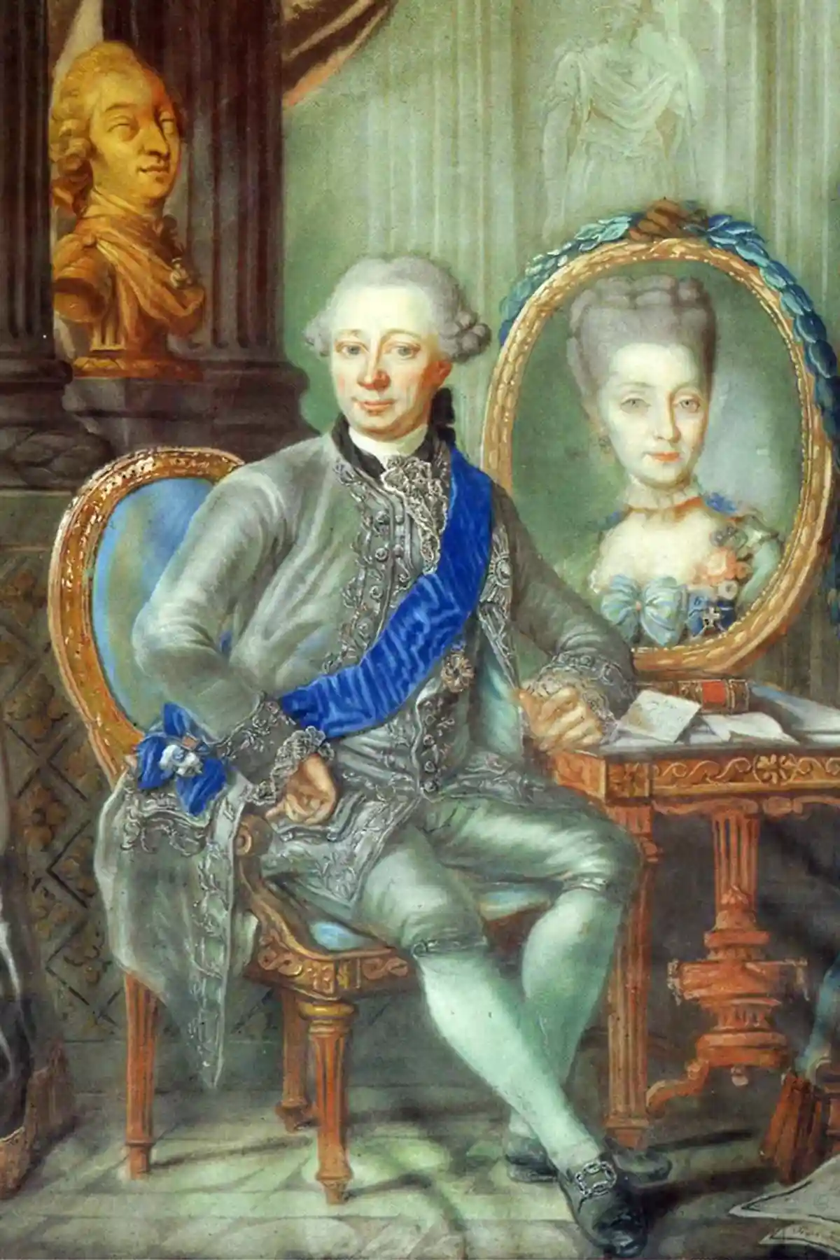 Портрет Генриха Карла Шиммельмана с портретом его жены Каролины. 1773 год. Фото: wikimedia.org