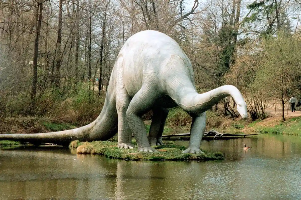 Фигуры в естественную величину не могли остаться без внимания местных жителей, по их инициативе железобетонные динозавры были перенесены в парк. Фото Wikimedia