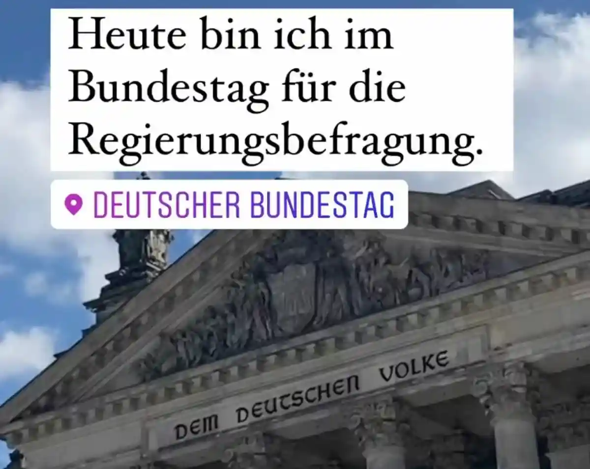 Анналена Бербок выступила в Бундестаге. Фото: скрин истории/abaerbock/instagram.com 