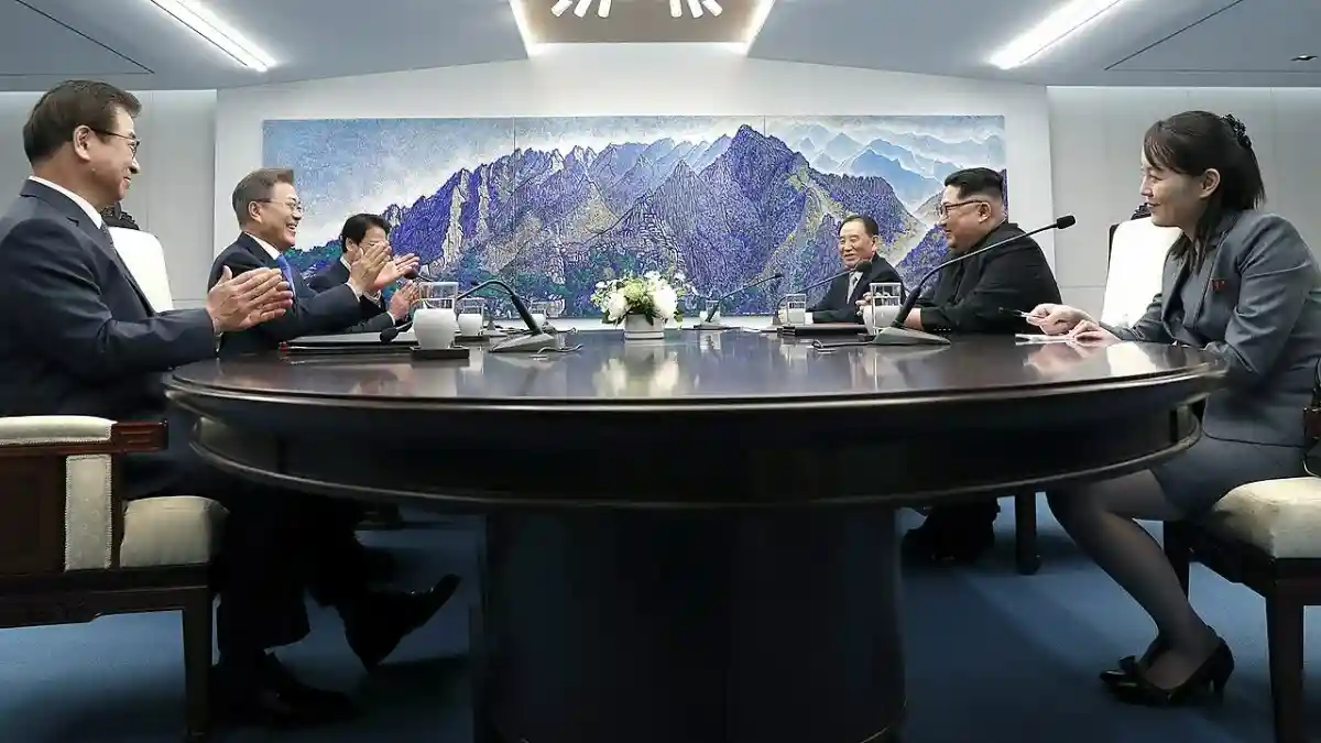 Ким Ё Чжон на переговорах 2018 года в Доме Мира. Фото: Cheongwadae / wikimedia