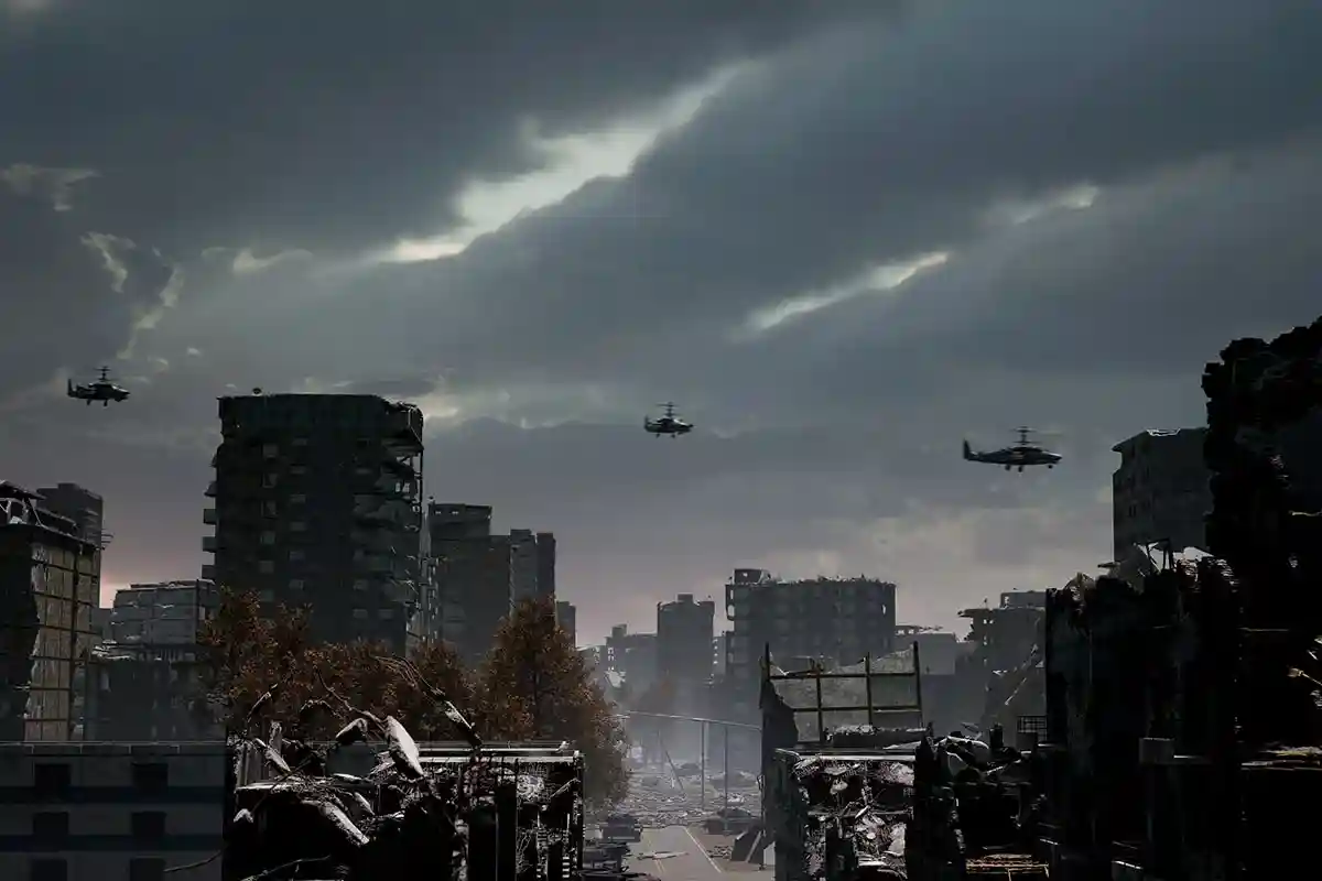Город-апокалипсис Мариуполь и вестники смерти над ним – российские штурмовые вертолеты. Фото: shutterstock.com