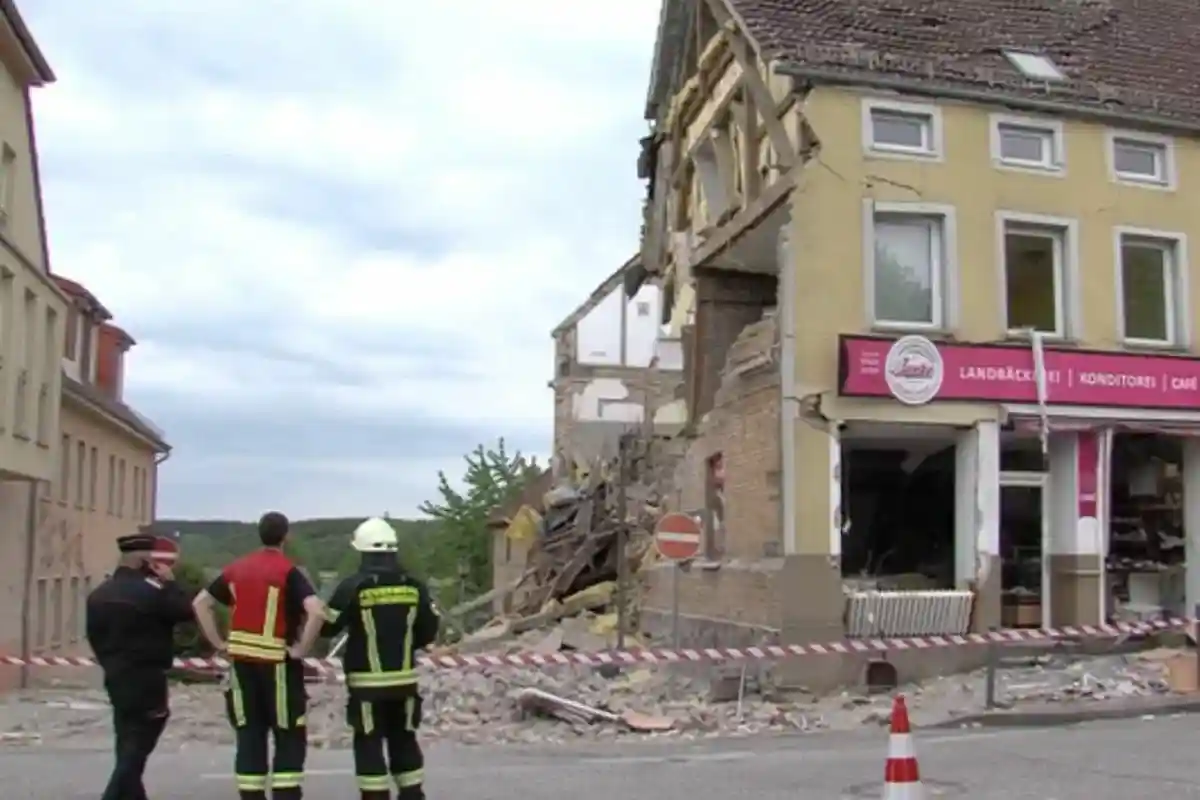 Взрыв пекарни в Лихене. Фото: скриншот / um-tv.de