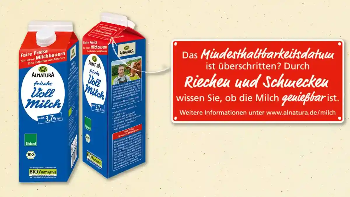 Молоко Alnatura Frische Vollmilch успешно прошло Öko-Test. Фото: alnatura.de