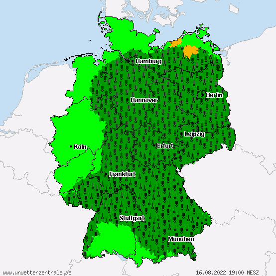 Обзорная карта Фото: unwetterzentrale.de