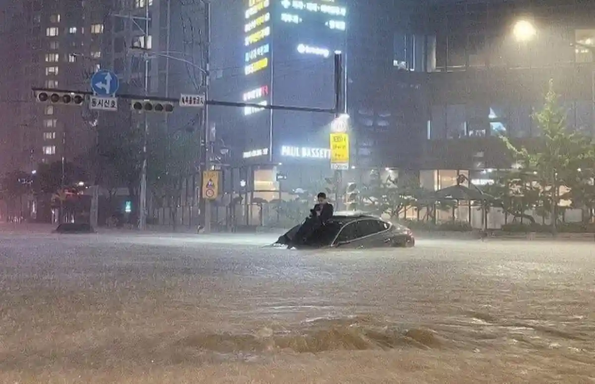 Наводнение в Сеуле. Фото: twitter.com