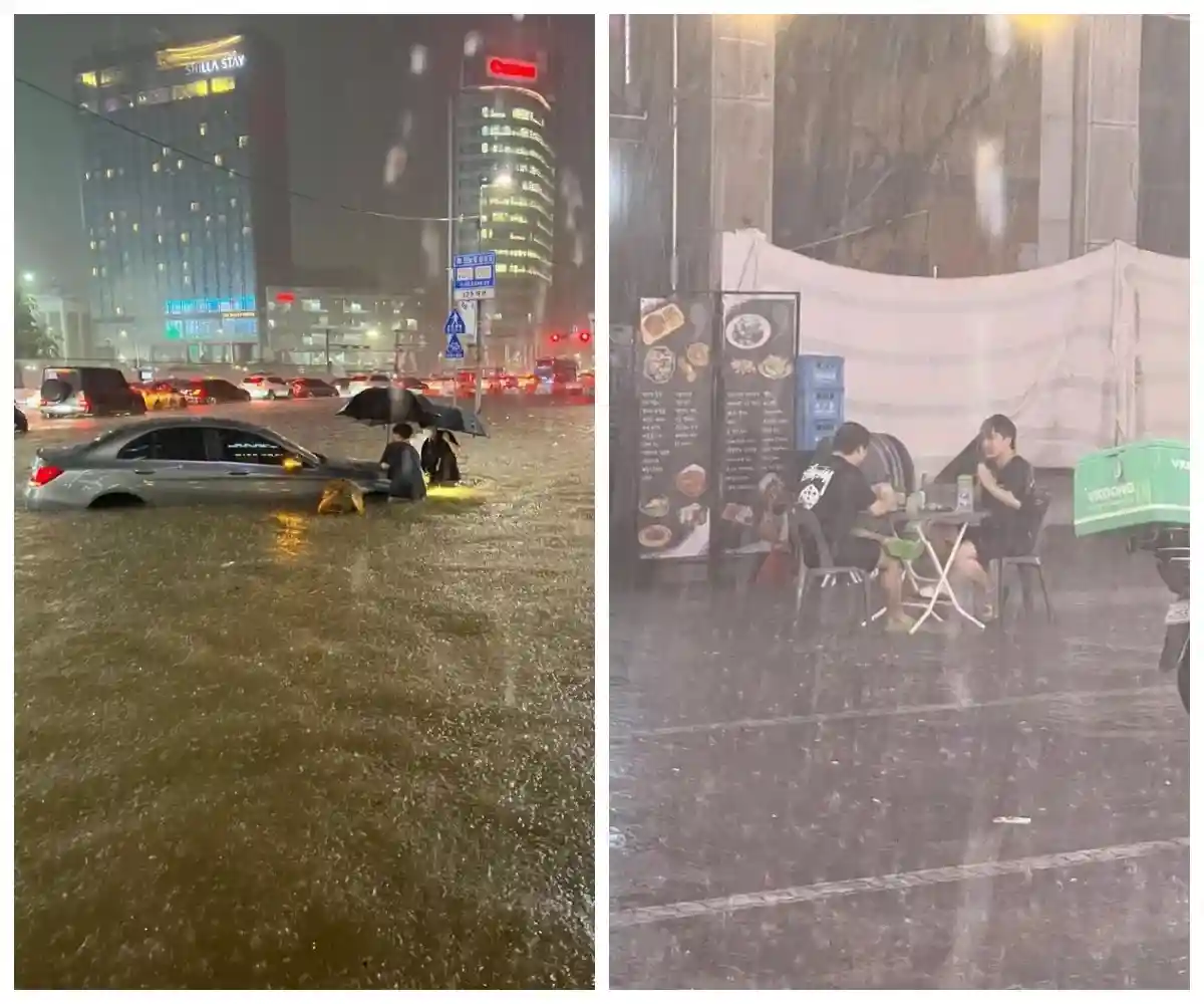 Последствия ливня в Сеуле Фото: KoreanGrandpa / Твиттер