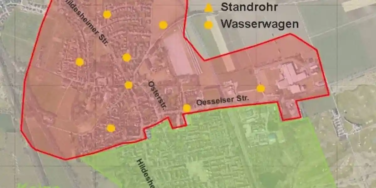 Отравление воды в Лаатцене будет расследовать полиция.. Город публикует карту пораженных районов на своем сайте. Фото: laatzen.de