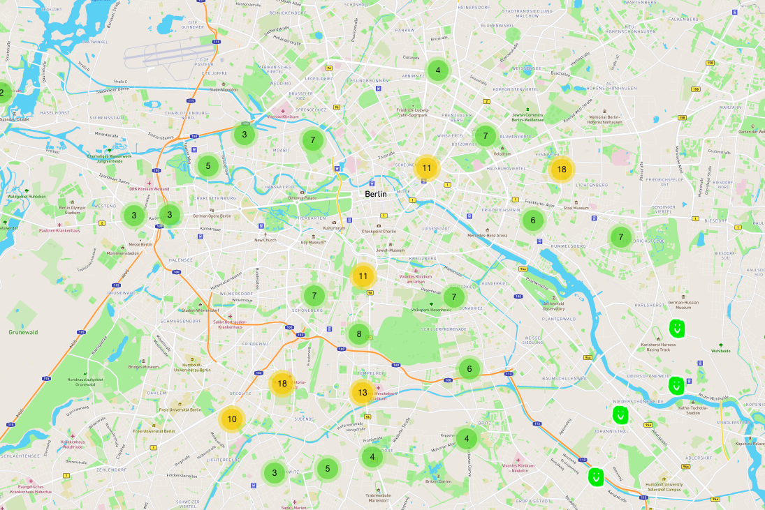 Как получить бесплатную еду в Германии, еще один способ. Карта контейнеров в Берлине. Фото: Скриншот / dumpstermap.org