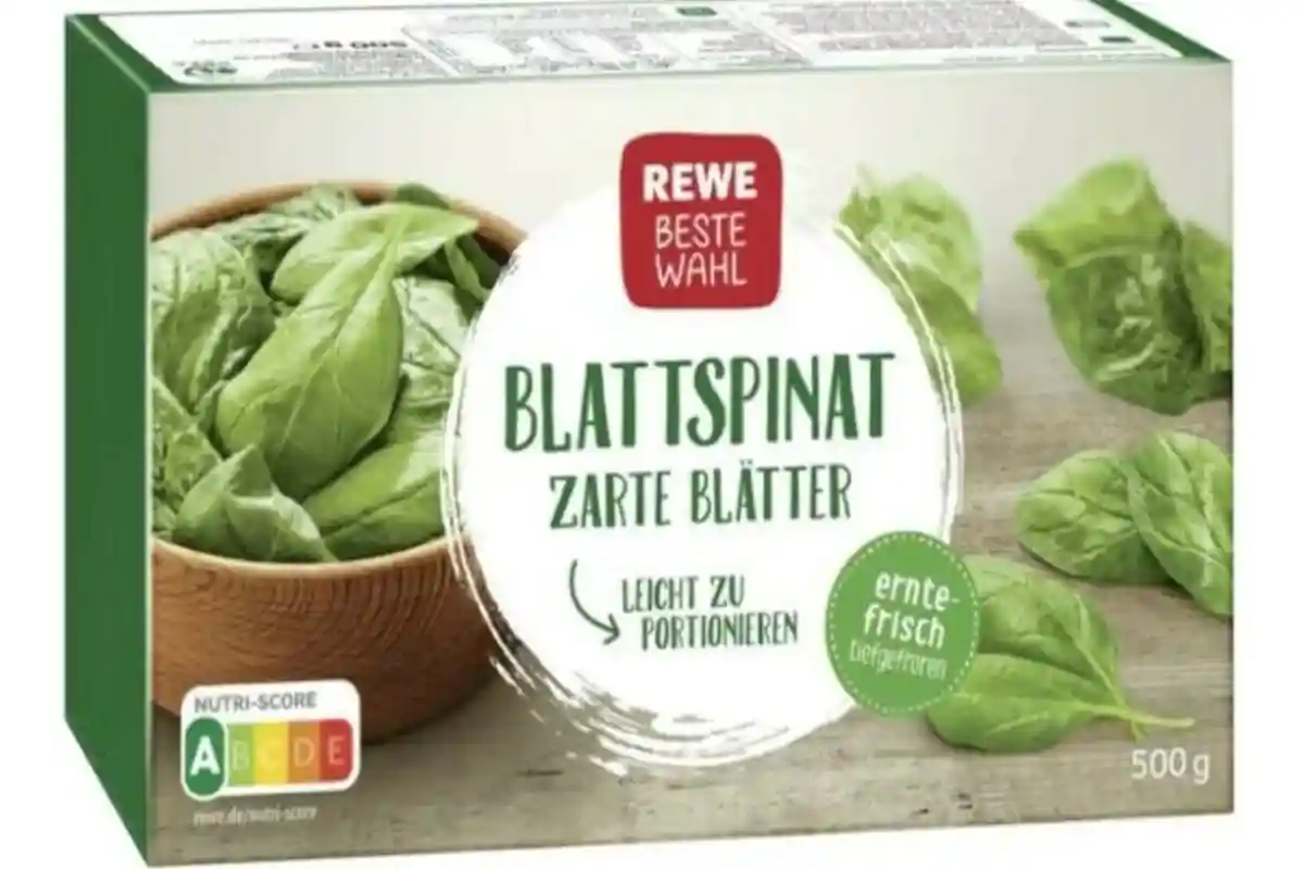 Отзыв овощей в Rewe: этот шпинат снимают с продажи. Фото: foodwarning.de