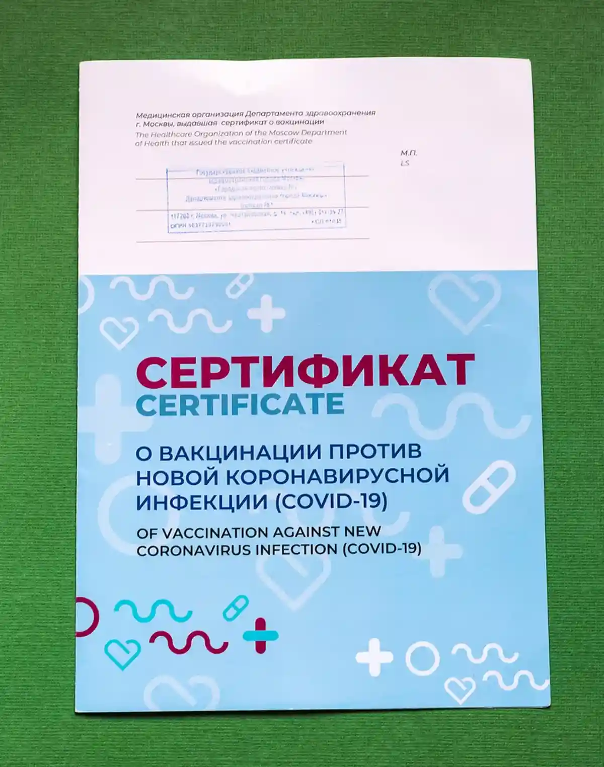Русскоязычный сертификат о прививках против коронавируса. Фото: fifg / shutterstock.com