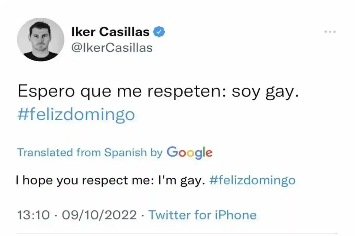 Тот самый твит Касильяса. Фото: Iker Casillas / Twitter.com