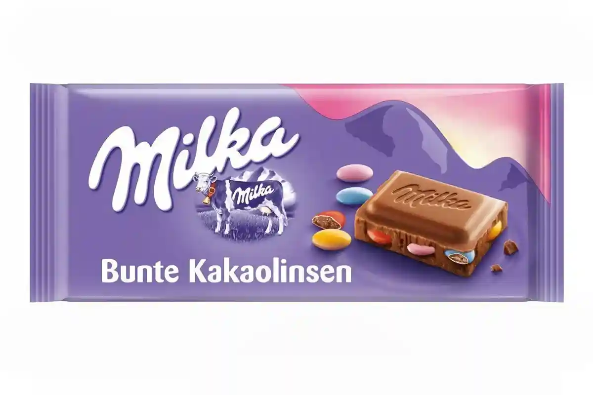 Какие продукты уже содержат насекомых: Шоколад Milka Bunte Kakaolinsen. Фото: aussiedlerbote