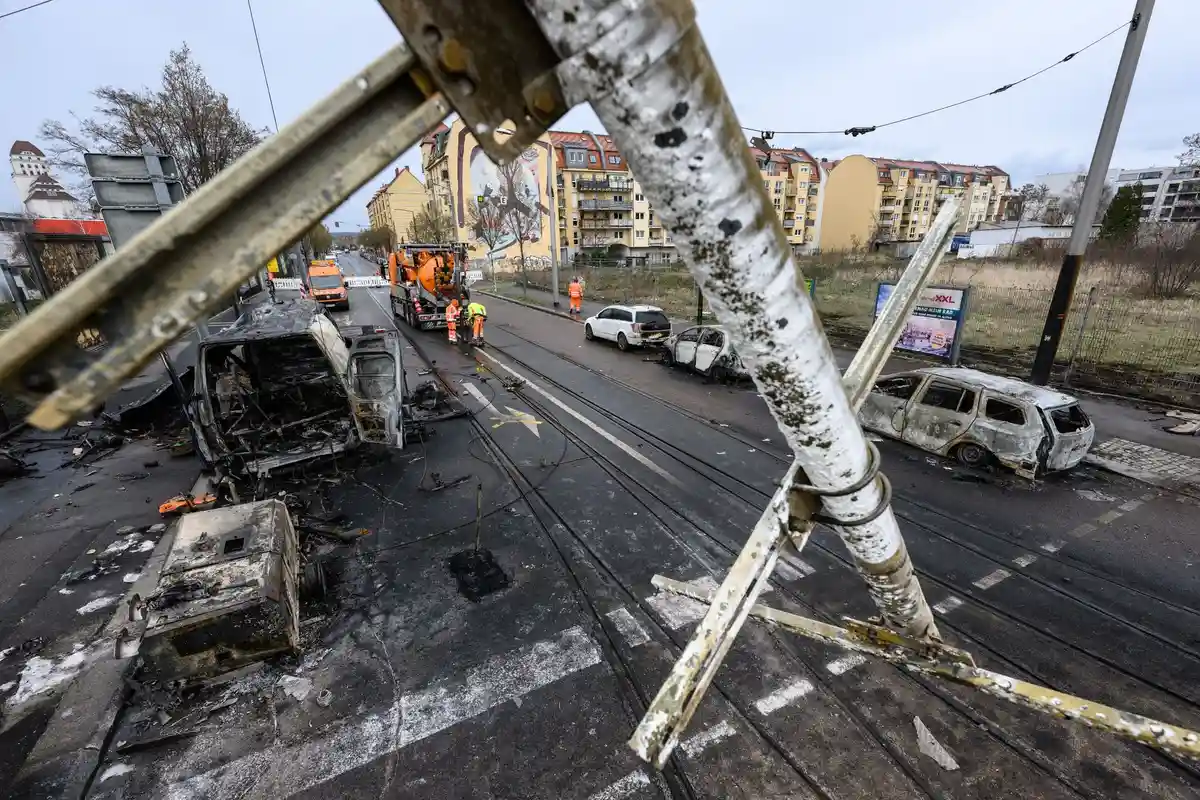 Пожар на газопроводе в Дрездене