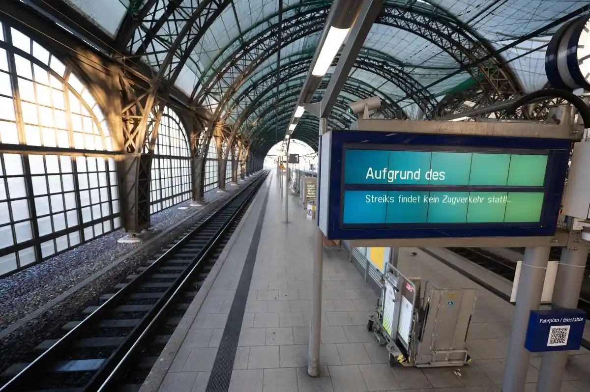 Забастовки работников железной дороги в Германии 16 мая 2023 года. Фото: dpa