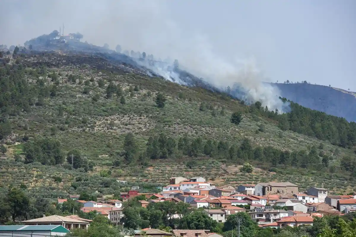 В испанском регионе Эстремадура крупный лесной пожар