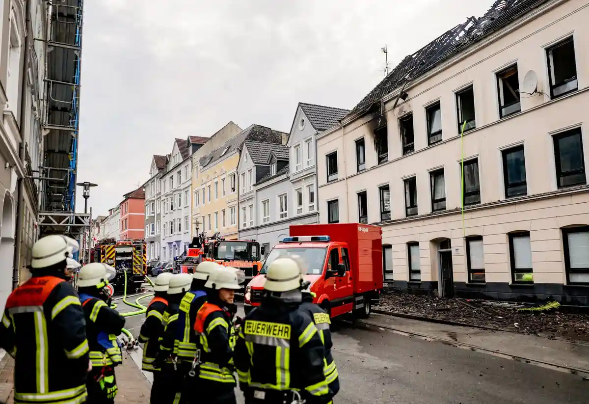 Пожар во Фленсбурге - причина пожара пока не ясна