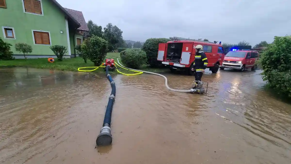 Наводнение после сильного дождя на юге Австрии