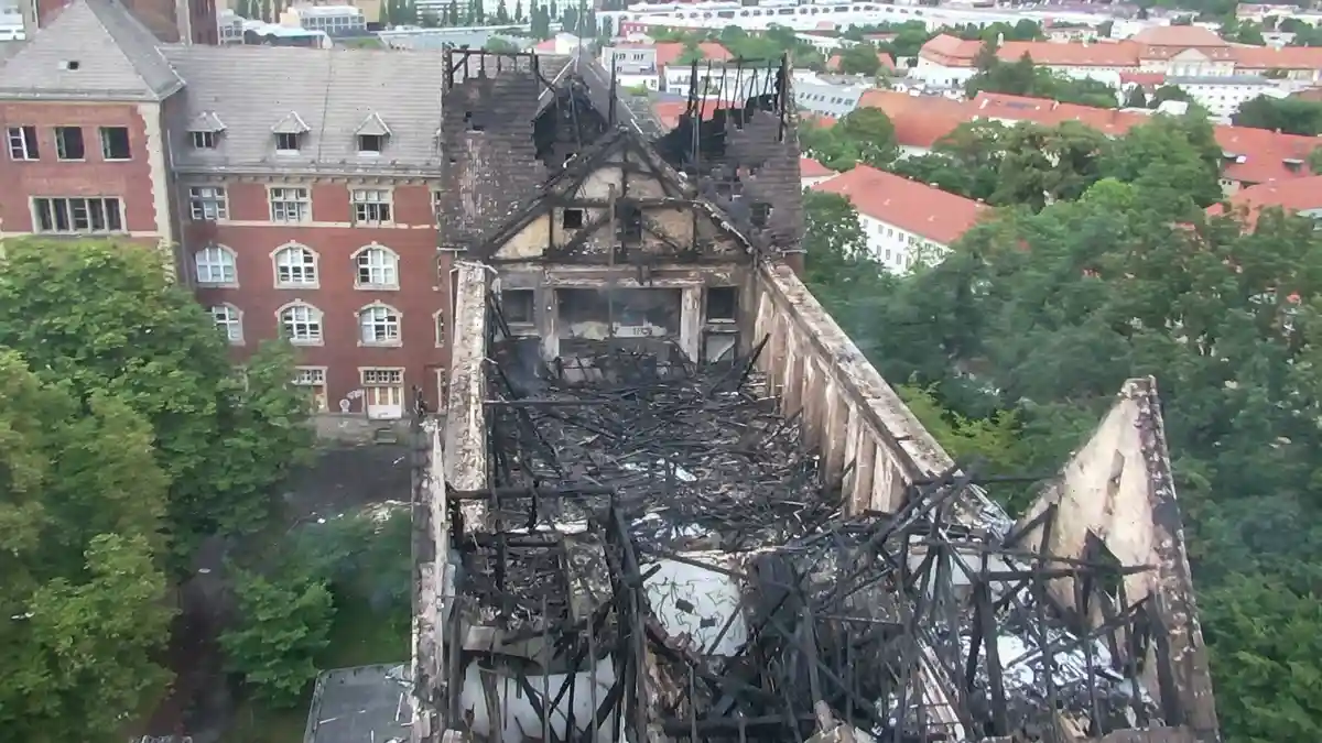 Пожар во флигеле бывшего земельного парламента Потсдама