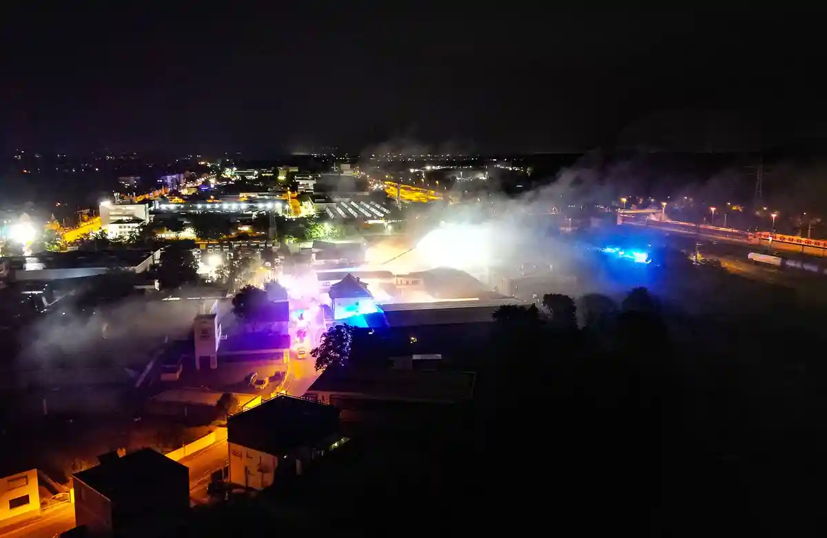 Крупный пожар в Оффенбахе