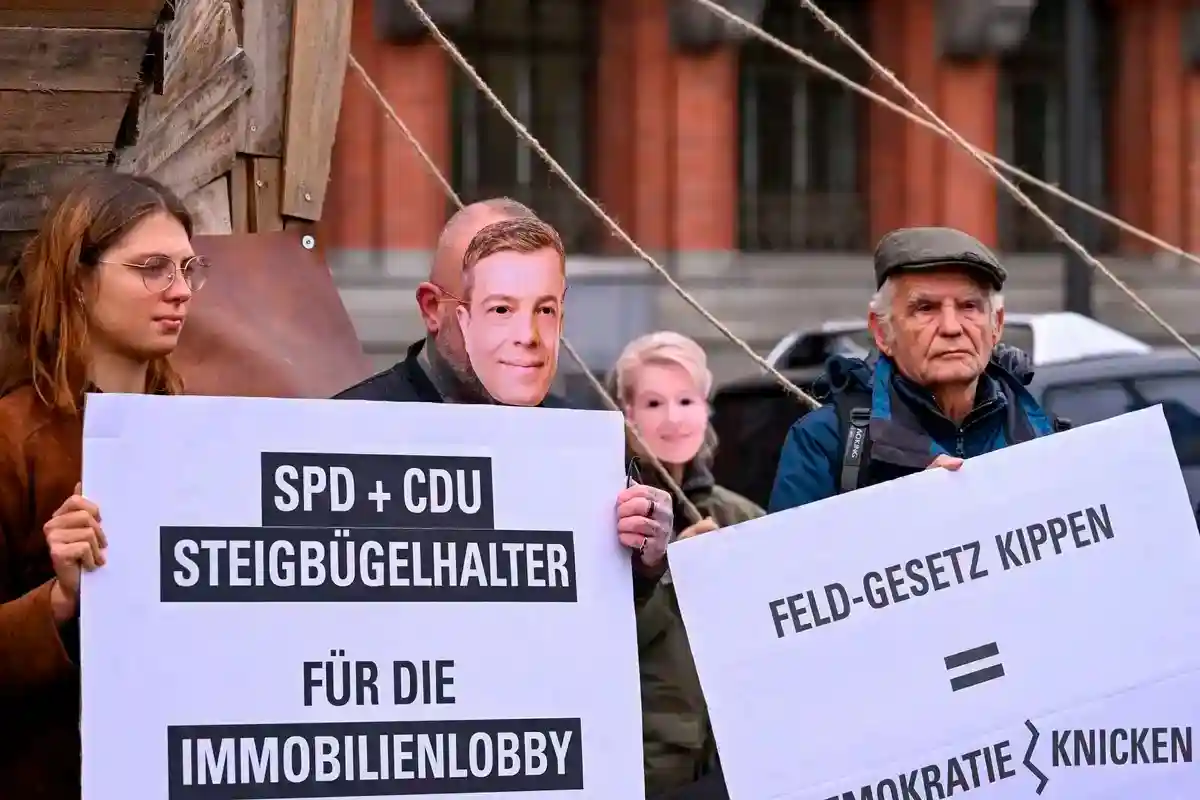 Демонстрация против строительства на Темпельхофер-фельд