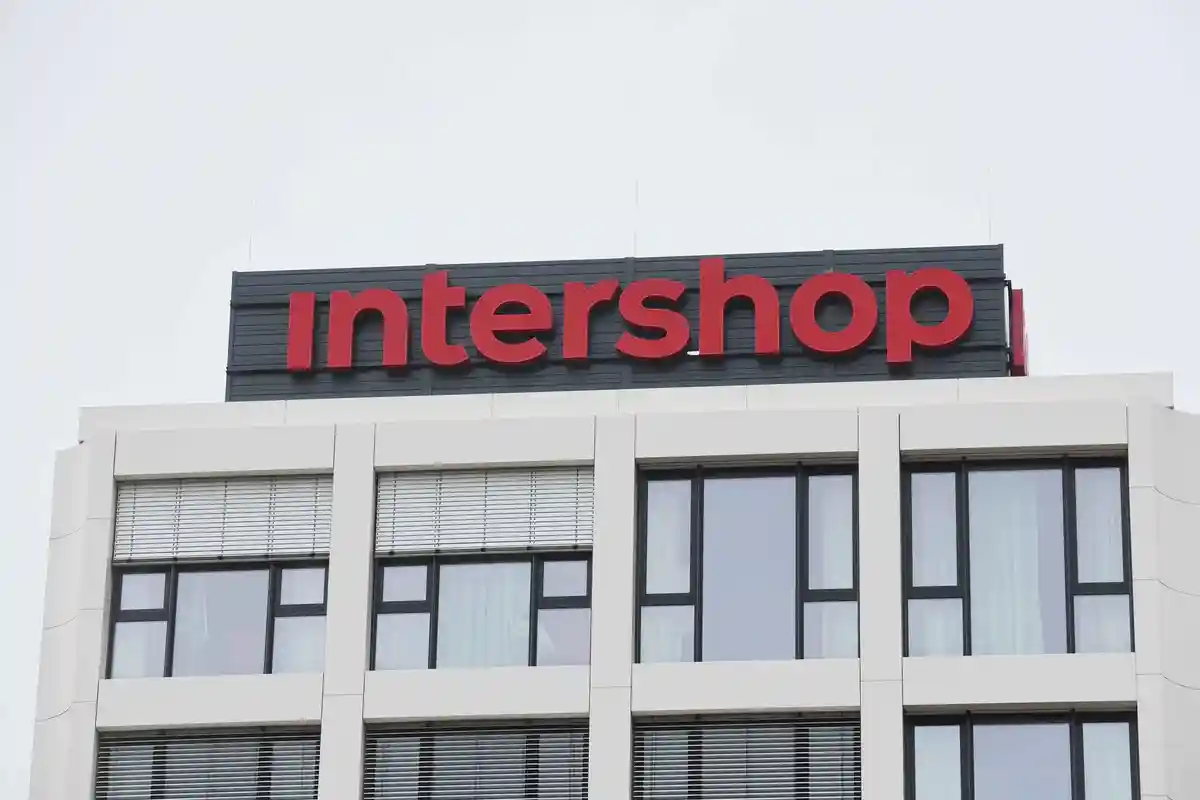 Интершоп Йена:Здание компании Intershop Communications AG в центре города.