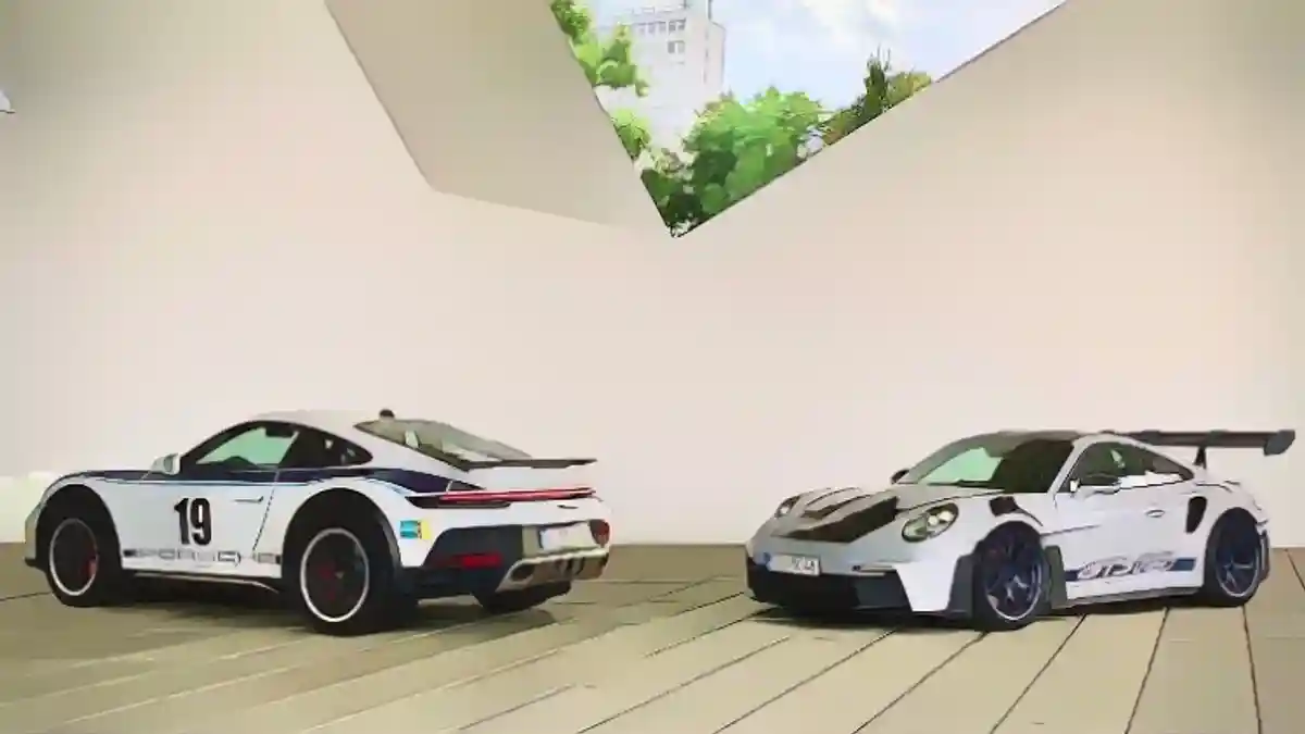 Две экстремальные модели Porsche Dakar и GT3 RS предназначены для совершенно разных целей.:Две экстремальные модели Porsche Dakar и GT3 RS предназначены для совершенно разных целей.